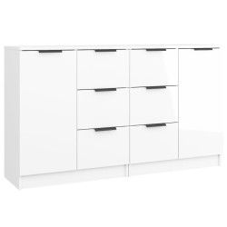 vidaXL Sideboards 2 Stk. Hochglanz-Weiß 60x30x70 cm Holzwerkstoff