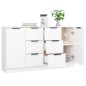 vidaXL Sideboards 2 Stk. Hochglanz-Weiß 60x30x70 cm Holzwerkstoff vidaXL Sideboards 2 Stk. Hochglanz-Weiß 60x30x70 cm Holzwerkstoff