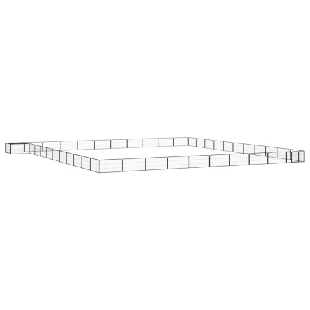 vidaXL 44-tlg. Hundelaufstall Schwarz 100x50cm Stahl Pulverbeschichtet