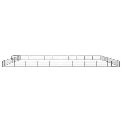 vidaXL 44-tlg. Hundelaufstall Schwarz 100x50cm Stahl Pulverbeschichtet