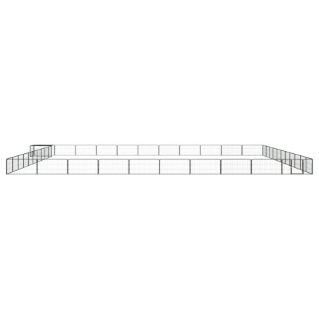 vidaXL 44-tlg. Hundelaufstall Schwarz 100x50cm Stahl Pulverbeschichtet