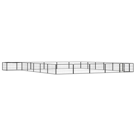 vidaXL 24-tlg. Hundelaufstall Schwarz 100x50cm Stahl Pulverbeschichtet