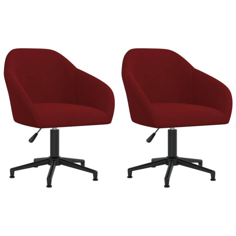 vidaXL Esszimmerstühle 2 Stk. Drehbar Weinrot Samt vidaXL Esszimmerstühle 2 Stk. Drehbar Weinrot Samt