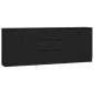 vidaXL 3-tlg. Sideboard-Set Schwarz Holzwerkstoff vidaXL 3-tlg. Sideboard-Set Schwarz Holzwerkstoff