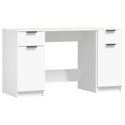 vidaXL Schreibtisch mit Beistellschrank Weiß Holzwerkstoff