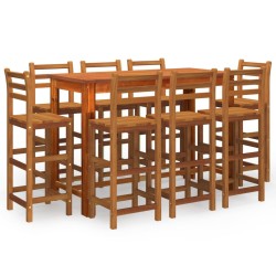 vidaXL 9-tlg. Gartenbar-Set Massivholz Akazie