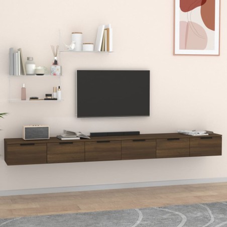 vidaXL Wandschränke 2 Stk. Braun Eiche-Optik 102x30x20cm Holzwerkstoff
