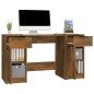 vidaXL Schreibtisch mit Beistellschrank Räuchereiche Holzwerkstoff vidaXL Schreibtisch mit Beistellschrank Räuchereiche Holzwerkstoff
