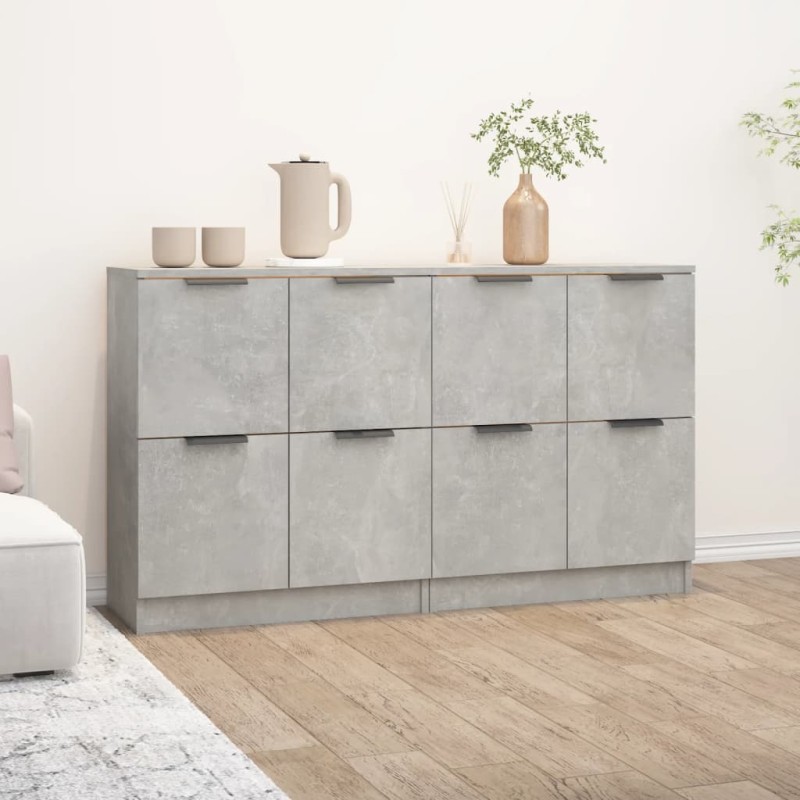 vidaXL Sideboards 2 Stk Betongrau 60x30x70 cm Holzwerkstoff vidaXL Sideboards 2 Stk Betongrau 60x30x70 cm Holzwerkstoff
