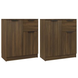 vidaXL Sideboards 2 Stk. Braun Eichen-Optik 60x30x70 cm Holzwerkstoff