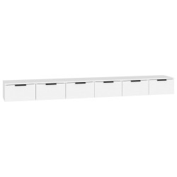 vidaXL Wandschränke 2 Stk. Hochglanz-Weiß 102x30x20 cm Holzwerkstoff