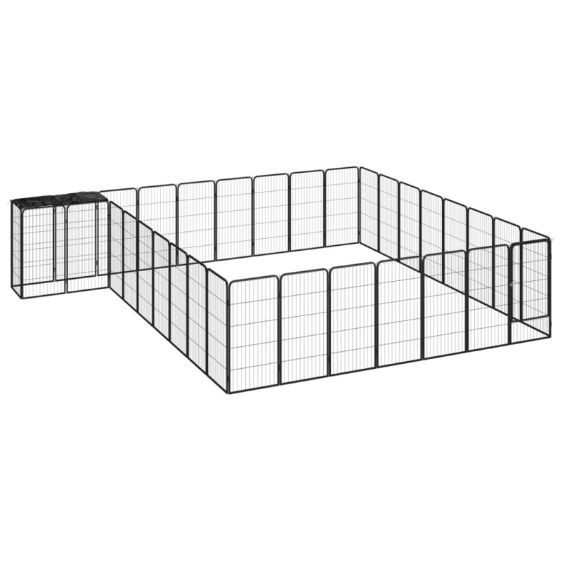 vidaXL 34-tlg. Hundelaufstall Schwarz 50x100cm Stahl Pulverbeschichtet vidaXL 34-tlg. Hundelaufstall Schwarz 50x100cm Stahl Pulverbeschichtet