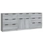 vidaXL 3-tlg. Sideboard Grau Sonoma Holzwerkstoff vidaXL 3-tlg. Sideboard Grau Sonoma Holzwerkstoff