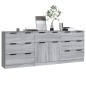 vidaXL 3-tlg. Sideboard Grau Sonoma Holzwerkstoff vidaXL 3-tlg. Sideboard Grau Sonoma Holzwerkstoff