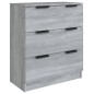 vidaXL 3-tlg. Sideboard Grau Sonoma Holzwerkstoff vidaXL 3-tlg. Sideboard Grau Sonoma Holzwerkstoff