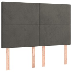 vidaXL Kopfteile 4 Stk. Dunkelgrau 72x5x78/88 cm Samt
