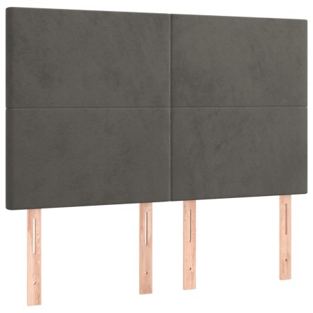 vidaXL Kopfteile 4 Stk. Dunkelgrau 72x5x78/88 cm Samt