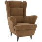 vidaXL Ohrensessel mit Hocker Braun Samt vidaXL Ohrensessel mit Hocker Braun Samt