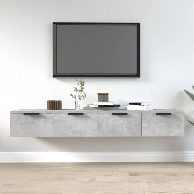 vidaXL Wandschränke 2 Stk. Betongrau 68x30x20 cm Holzwerkstoff vidaXL Wandschränke 2 Stk. Betongrau 68x30x20 cm Holzwerkstoff