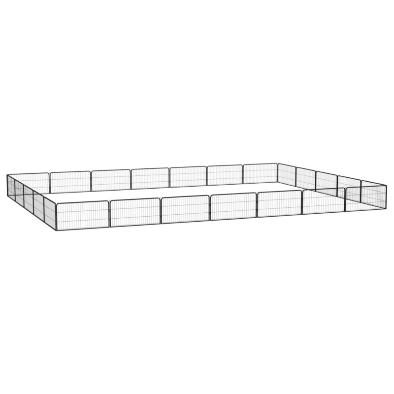 vidaXL 24-tlg. Hundelaufstall Schwarz 100x50cm Stahl Pulverbeschichtet vidaXL 24-tlg. Hundelaufstall Schwarz 100x50cm Stahl Pulverbeschichtet
