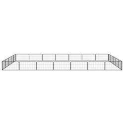 vidaXL 24-tlg. Hundelaufstall Schwarz 100x50cm Stahl Pulverbeschichtet