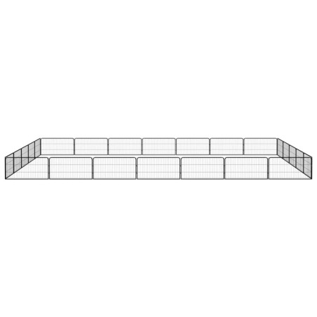 vidaXL 24-tlg. Hundelaufstall Schwarz 100x50cm Stahl Pulverbeschichtet