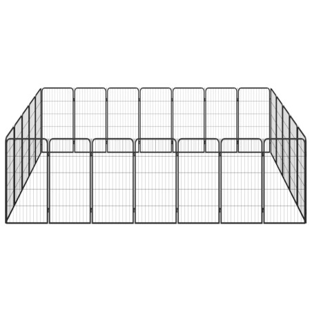 vidaXL 24-tlg. Hundelaufstall Schwarz 50x100cm Stahl Pulverbeschichtet