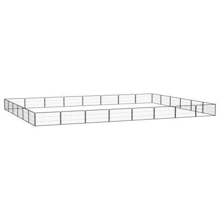 vidaXL 28-tlg. Hundelaufstall Schwarz 100x50cm Stahl Pulverbeschichtet