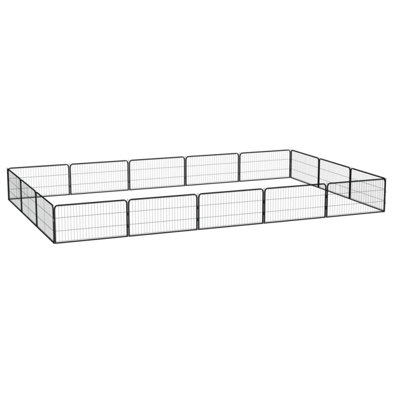 vidaXL 16-tlg. Hundelaufstall Schwarz 100x50cm Stahl Pulverbeschichtet vidaXL 16-tlg. Hundelaufstall Schwarz 100x50cm Stahl Pulverbeschichtet
