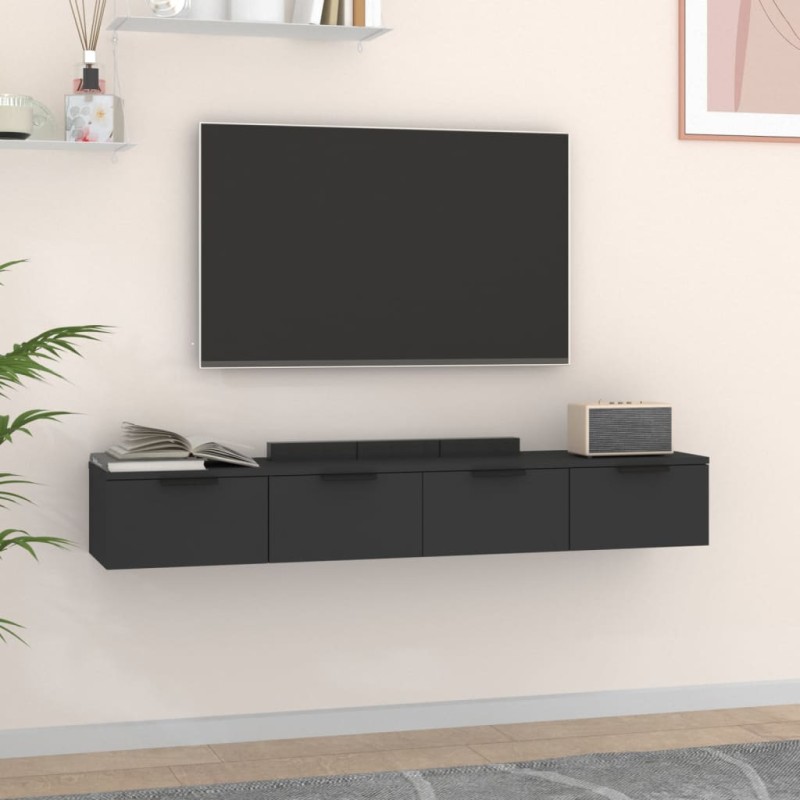 vidaXL Wandschränke 2 Stk. Schwarz 68x30x20 cm Holzwerkstoff vidaXL Wandschränke 2 Stk. Schwarz 68x30x20 cm Holzwerkstoff