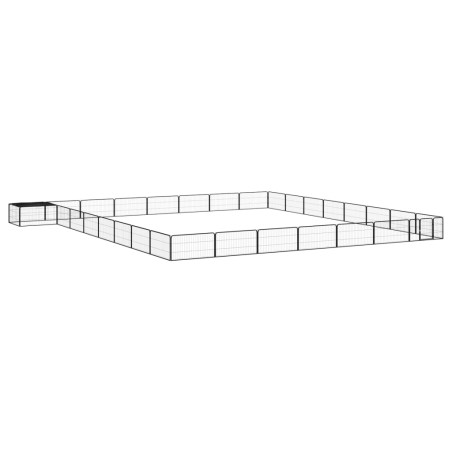 vidaXL 32-tlg. Hundelaufstall Schwarz 100x50cm Stahl Pulverbeschichtet