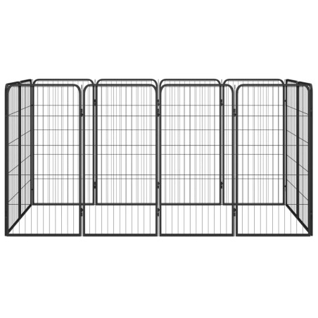 vidaXL 12-tlg. Hundelaufstall Schwarz 50x100cm Stahl Pulverbeschichtet