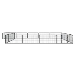 vidaXL 20-tlg. Hundelaufstall Schwarz 100x50cm Stahl Pulverbeschichtet