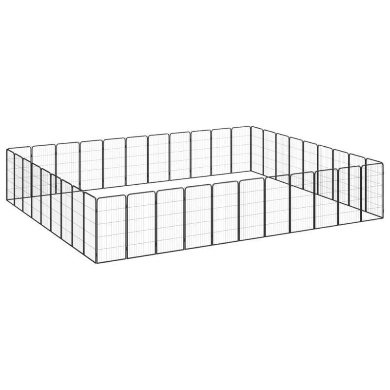 vidaXL 40-tlg. Hundelaufstall Schwarz 50x100cm Stahl Pulverbeschichtet vidaXL 40-tlg. Hundelaufstall Schwarz 50x100cm Stahl Pulverbeschichtet