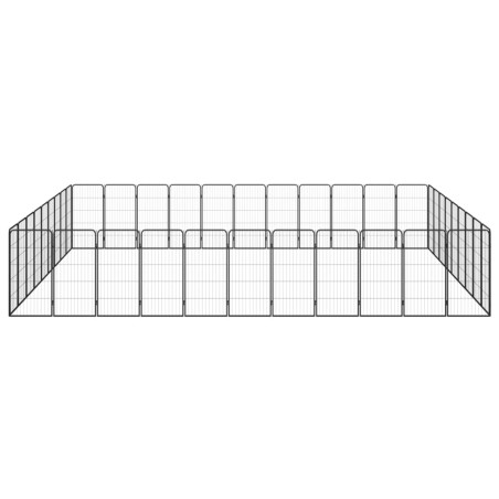 vidaXL 40-tlg. Hundelaufstall Schwarz 50x100cm Stahl Pulverbeschichtet