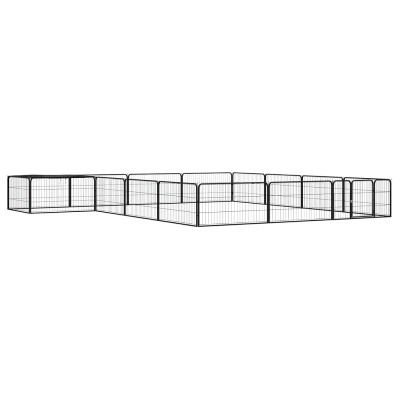 vidaXL 16-tlg. Hundelaufstall Schwarz 100x50cm Stahl Pulverbeschichtet vidaXL 16-tlg. Hundelaufstall Schwarz 100x50cm Stahl Pulverbeschichtet