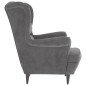 vidaXL Ohrensessel mit Hocker Hellgrau Samt vidaXL Ohrensessel mit Hocker Hellgrau Samt