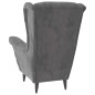vidaXL Ohrensessel mit Hocker Hellgrau Samt vidaXL Ohrensessel mit Hocker Hellgrau Samt