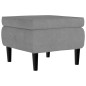 vidaXL Ohrensessel mit Hocker Hellgrau Samt vidaXL Ohrensessel mit Hocker Hellgrau Samt