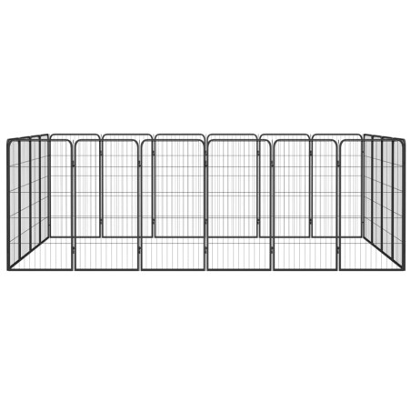 vidaXL 20-tlg. Hundelaufstall Schwarz 50x100cm Stahl Pulverbeschichtet