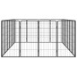 vidaXL 20-tlg. Hundelaufstall Schwarz 50x100cm Stahl Pulverbeschichtet vidaXL 20-tlg. Hundelaufstall Schwarz 50x100cm Stahl Pulverbeschichtet