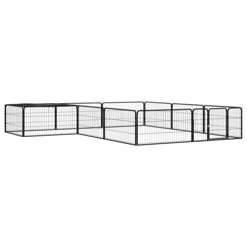 vidaXL 12-tlg. Hundelaufstall Schwarz 100x50cm Stahl Pulverbeschichtet vidaXL 12-tlg. Hundelaufstall Schwarz 100x50cm Stahl Pulverbeschichtet