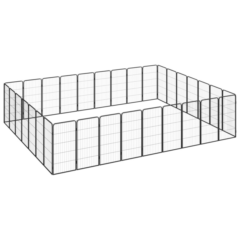 vidaXL 32-tlg. Hundelaufstall Schwarz 50x100cm Stahl Pulverbeschichtet vidaXL 32-tlg. Hundelaufstall Schwarz 50x100cm Stahl Pulverbeschichtet