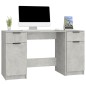 vidaXL Schreibtisch mit Beistellschrank Betongrau Holzwerkstoff vidaXL Schreibtisch mit Beistellschrank Betongrau Holzwerkstoff