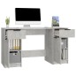 vidaXL Schreibtisch mit Beistellschrank Betongrau Holzwerkstoff vidaXL Schreibtisch mit Beistellschrank Betongrau Holzwerkstoff