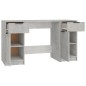 vidaXL Schreibtisch mit Beistellschrank Betongrau Holzwerkstoff vidaXL Schreibtisch mit Beistellschrank Betongrau Holzwerkstoff