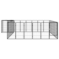 vidaXL 30-tlg. Hundelaufstall Schwarz 50x100cm Stahl Pulverbeschichtet