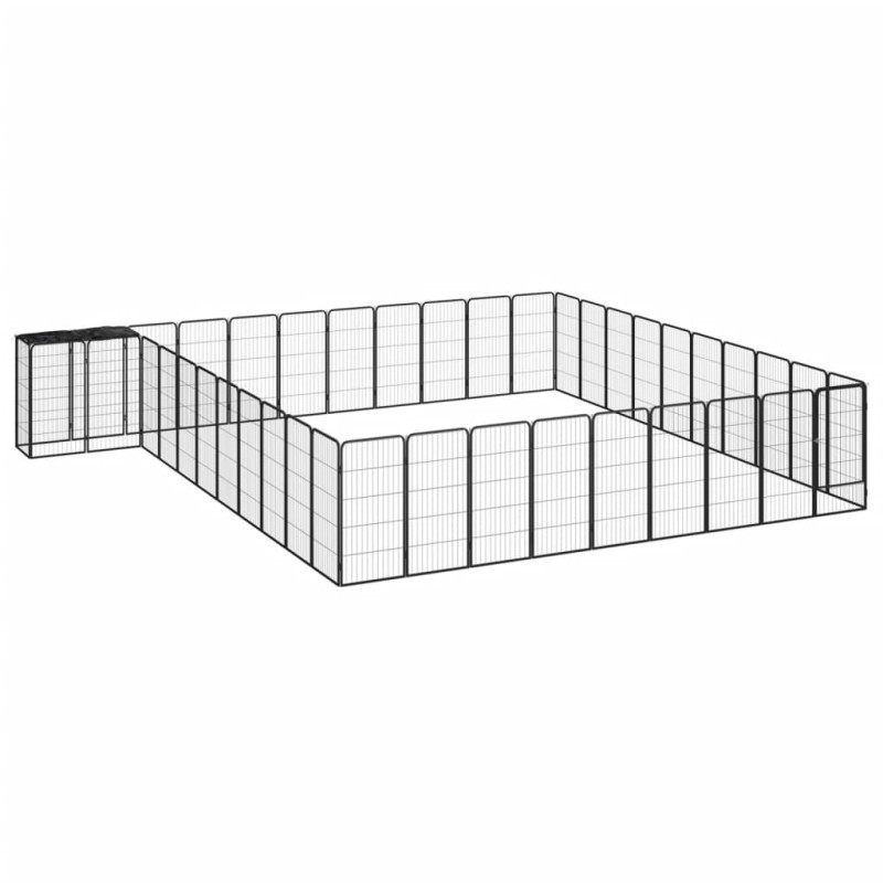 vidaXL 42-tlg. Hundelaufstall Schwarz 50x100cm Stahl Pulverbeschichtet vidaXL 42-tlg. Hundelaufstall Schwarz 50x100cm Stahl Pulverbeschichtet