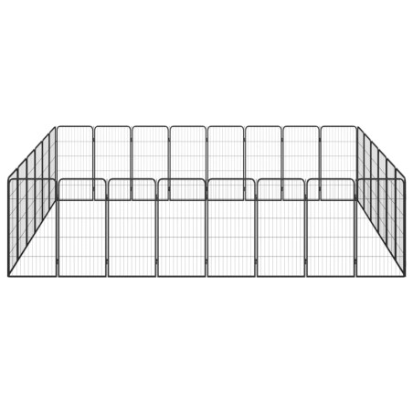 vidaXL 28-tlg. Hundelaufstall Schwarz 50x100cm Stahl Pulverbeschichtet