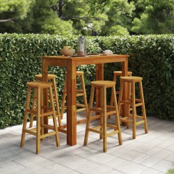 vidaXL 7-tlg. Gartenbar-Set Massivholz Akazie